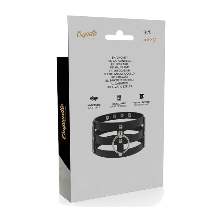 COQUETTE CHIC DESIRE Collier ras-de-cou en cuir végan de