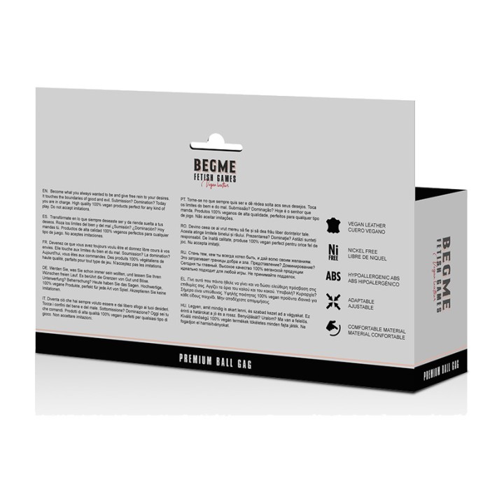 BEGME FETISH GAMES Vegan leather ball muzzle RED EDITION