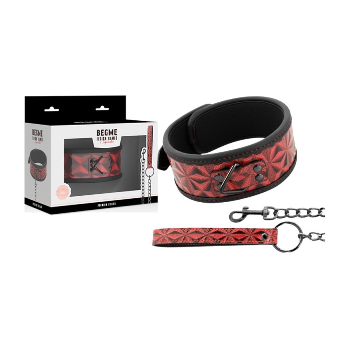 BEGME FETISH GAMES Vegan leather collar with neoprene lining