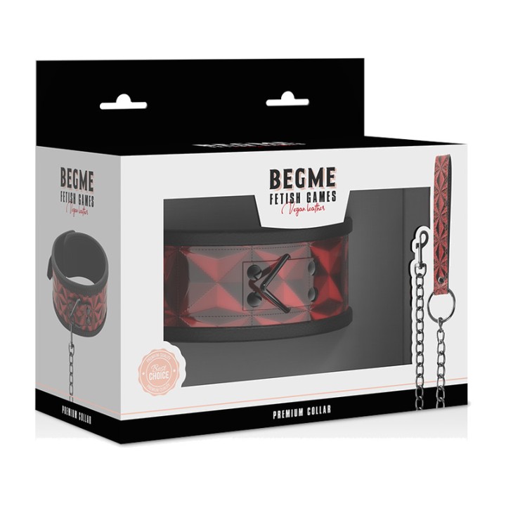 BEGME FETISH GAMES Vegan leather collar with neoprene lining