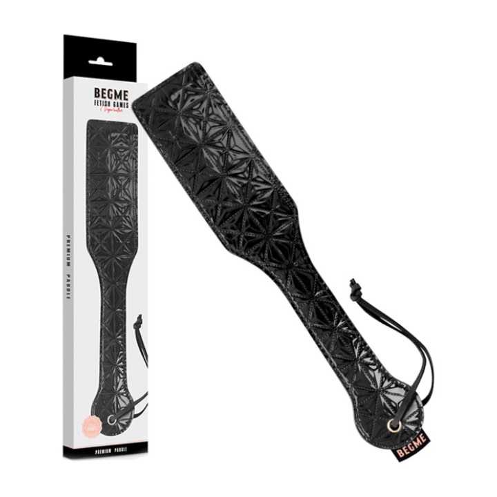 BEGME FETISH GAMES Vegan leather paddle BLACK-EDITION