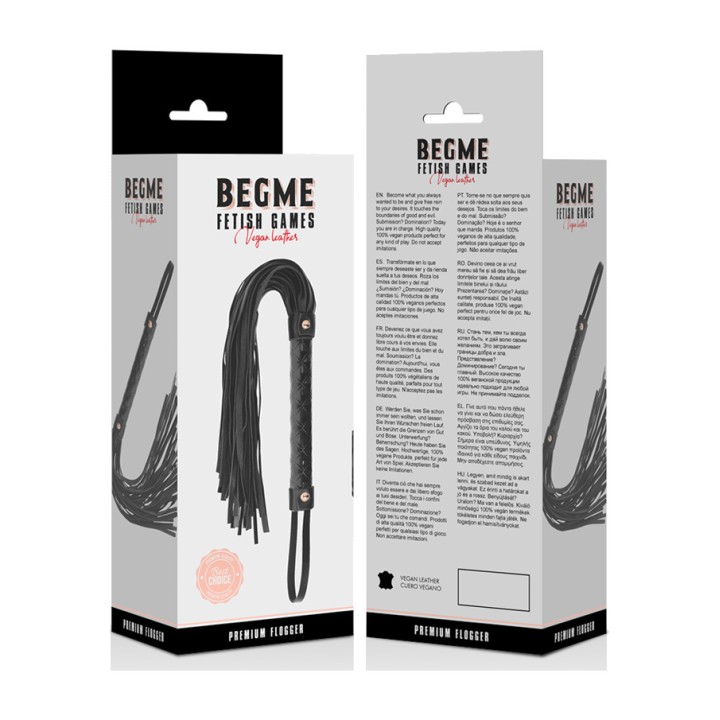 BEGME FETISH GAMES Lățig de piele vegană BLACK-EDITION