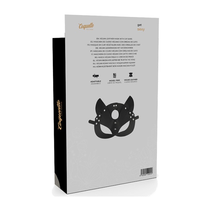 COQUETTE CHIC DESIRE Máscara de cuero vegano con orejas gato