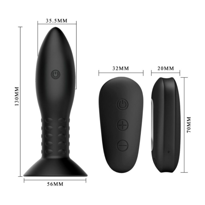 MR PLAY Plug anal avec billes rotatives et télécommande