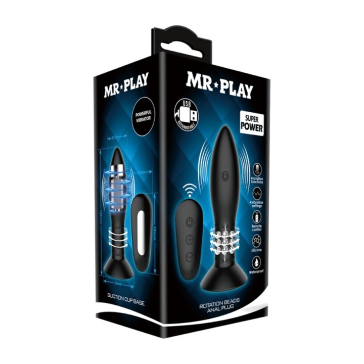 MR PLAY Plug anale con sfere rotanti e telecomando D-226636