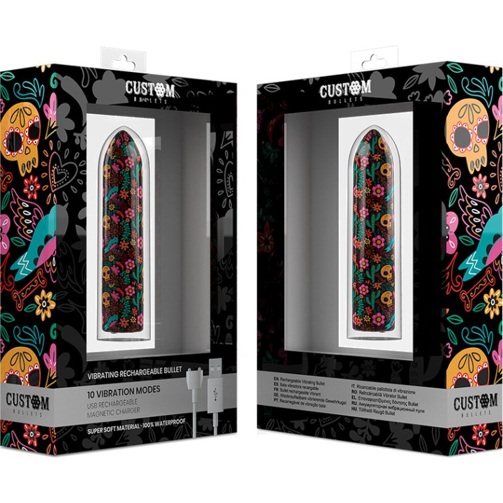 CUSTOM BULLETS Bala vibradora recargable de 10 intensidades