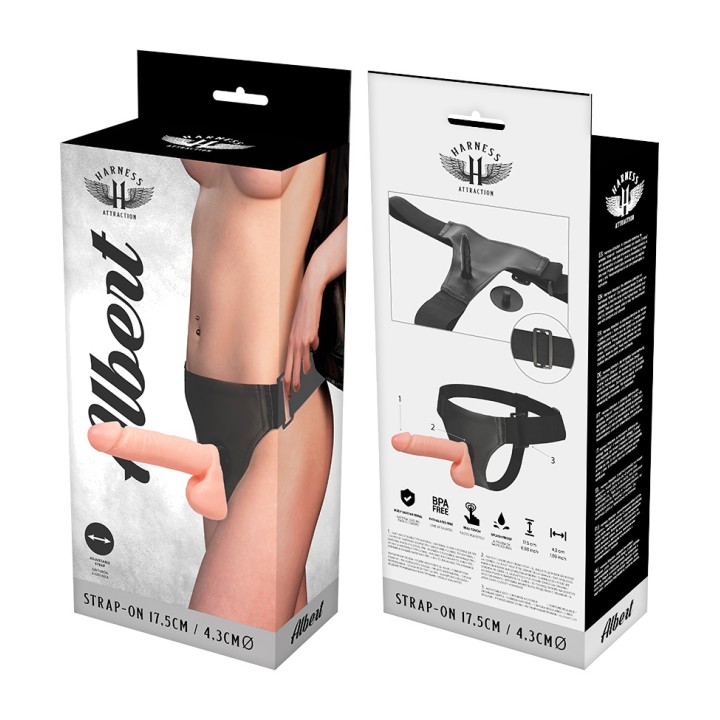 HARNESS ATTRACTION Realistic dildo strap-on ALBERT 17,5CM