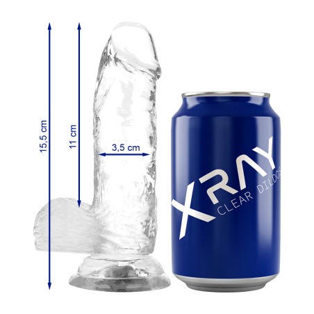 realistischer dildo mit eiern clear 15,5cm ø3,5cm