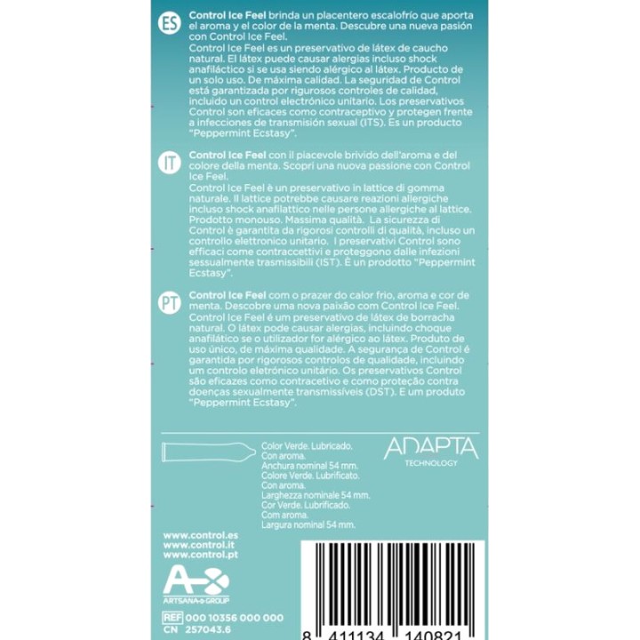 CONTROL Preservativos con efecto refrescante ICE FEEL 10 UDS