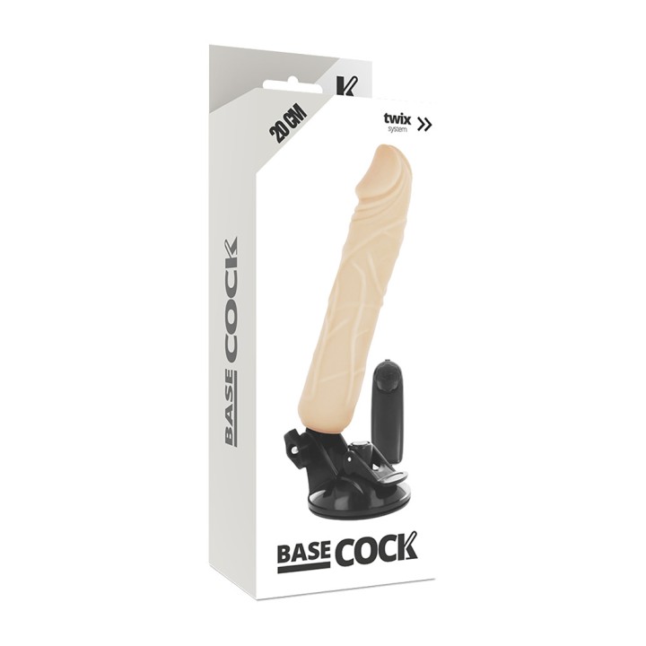 BASECOCK Realistic vibrator with black remote control 20CM