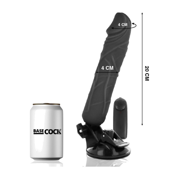 BASECOCK Realistic vibrator with black remote control 20CM