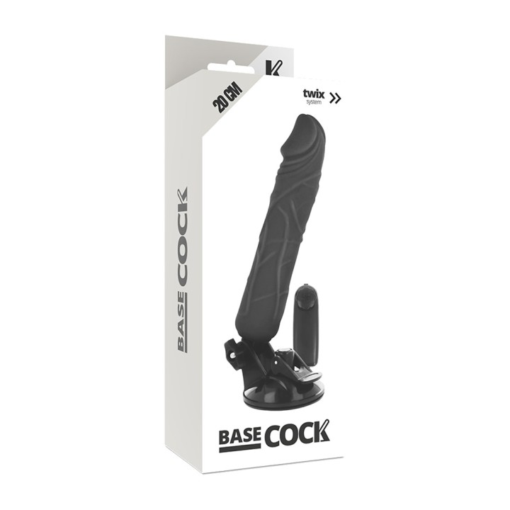 BASECOCK Vibratore realistico con telecomando nero 20CM