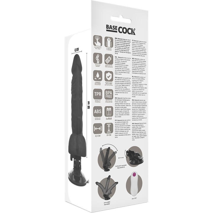 BASECOCK Vibromasseur réaliste articulé avec télécommande
