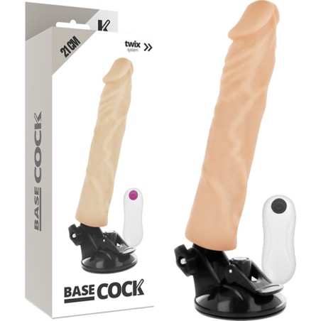 realistic vibrator with white remote control 21cm ø4cm