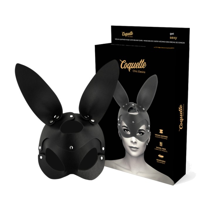 COQUETTE CHIC DESIRE Máscara de cuero vegano con orejas