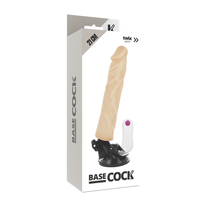 BASECOCK Vibromasseur réaliste avec télécommande blanche