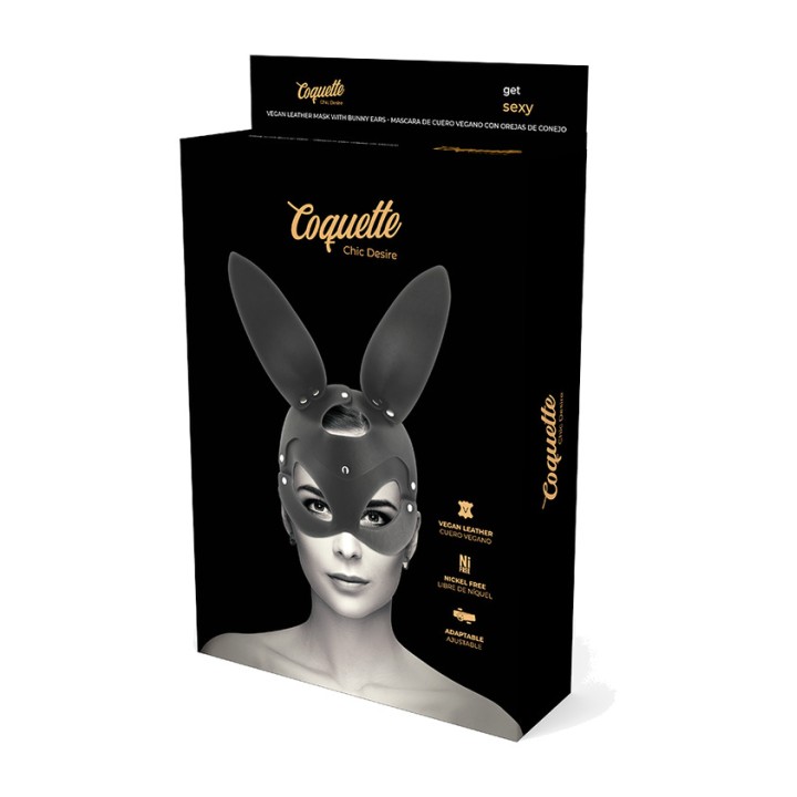 COQUETTE CHIC DESIRE Vegan leather mask with rabbit ears