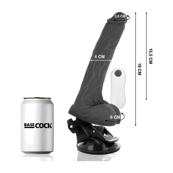BASECOCK Realistic vibrator with remote control 19CM Ø4CM