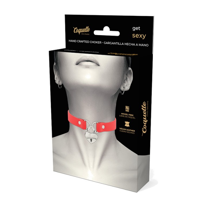 COQUETTE CHIC DESIRE Collar de cuero vegano con accesorio