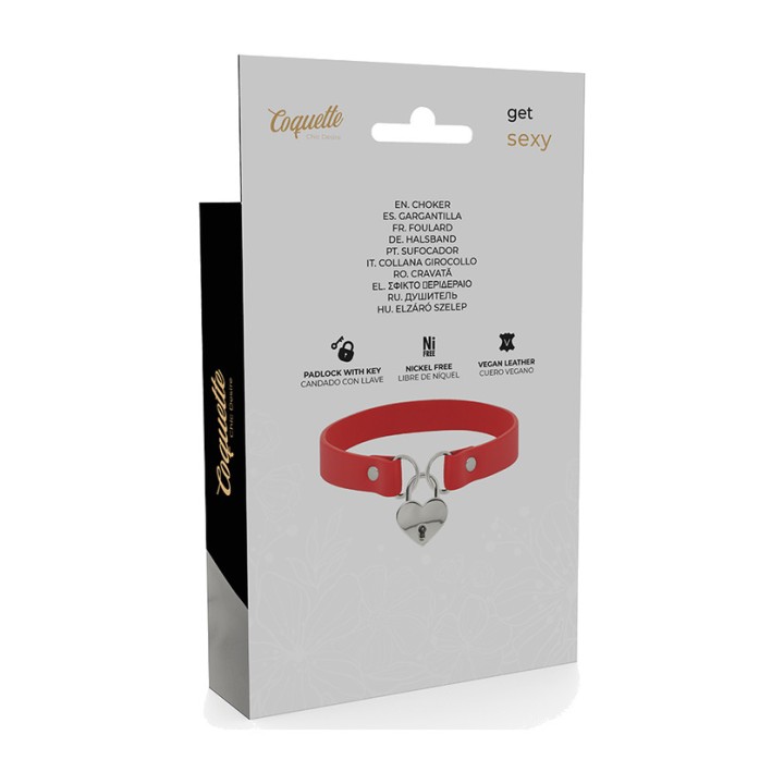 COQUETTE CHIC DESIRE Vegan leather collar with heart