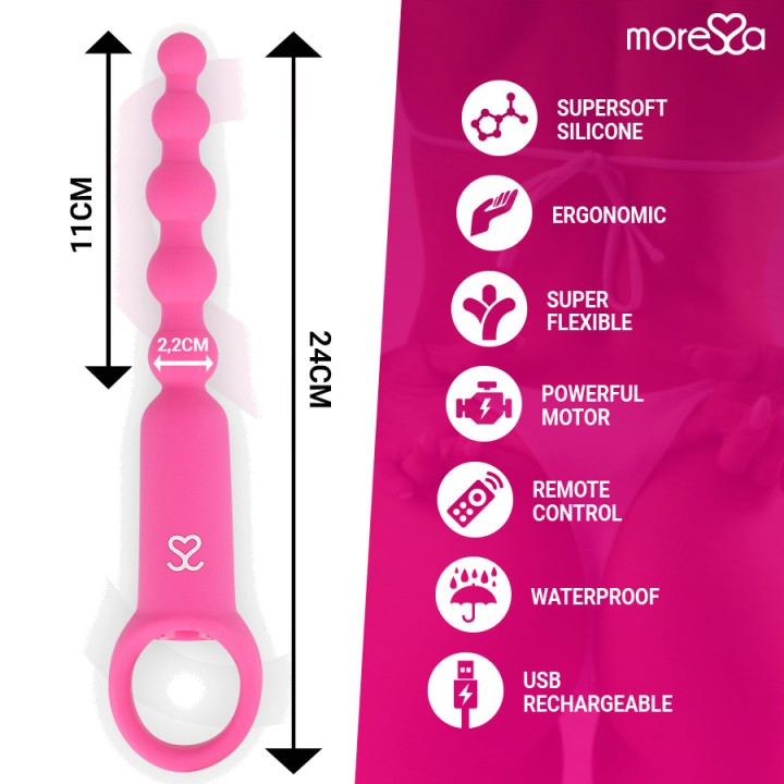 MORESSA Chapelet anal vibrant avec télécommande RONIE