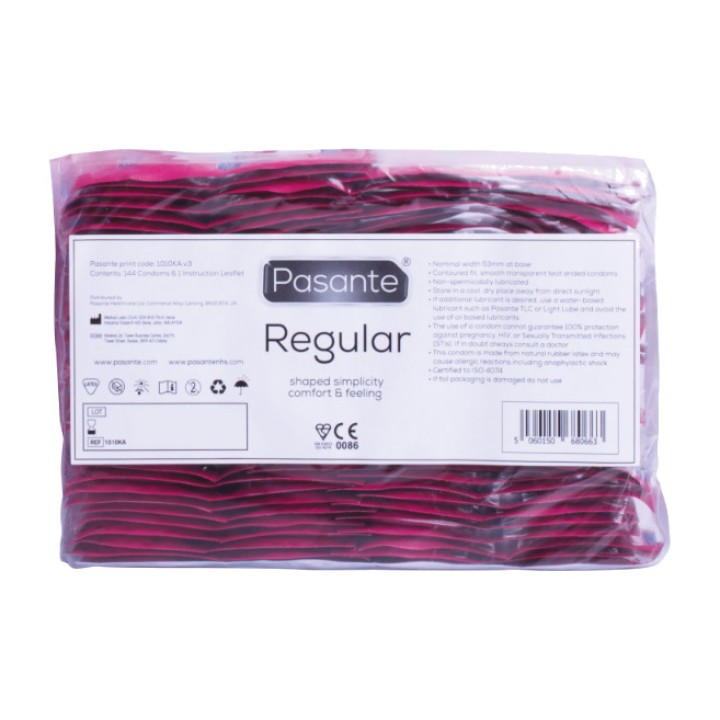 PASANTE Préservatifs de la gamme en sachet REGULAR-144 UDS