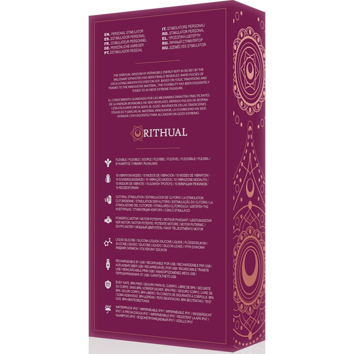 RITHUAL Vibrador de doble motor recargable ANUSARA-2.0