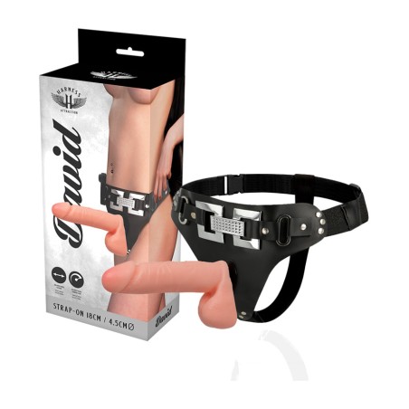 realistisches geschirr mit vibration david deluxe 18cm ø4,5cm