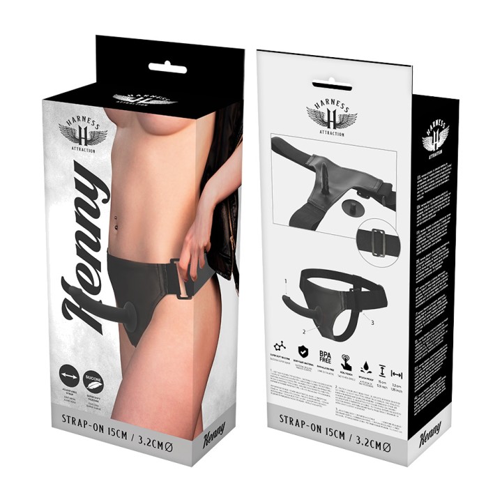 HARNESS ATTRACTION Silicone dildo strap-on KENNY 15CM Ø3,2CM