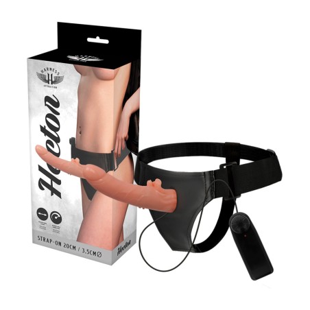 geschirr mit vibrator-dildo hector-20cm ø3,5cm
