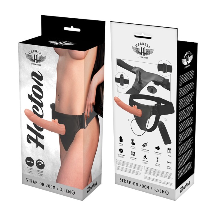 HARNESS ATTRACTION with vibrator dildo HECTOR-20CM Ø3,5CM