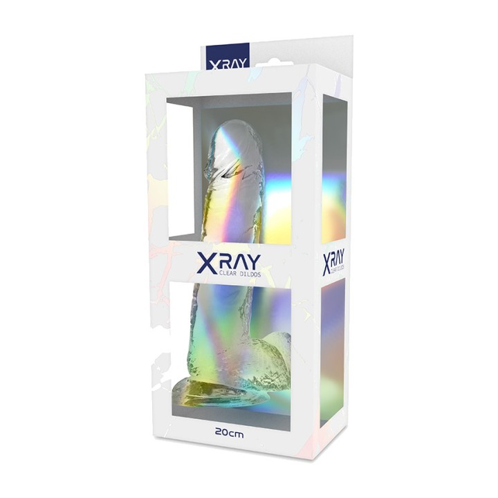X RAY Realistischer Dildo mit Eiern CLEAR 20CM Ø4,5CM