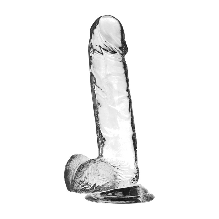 X RAY Realistický dildó s teštilkami CLEAR 20CM Ø4,5CM