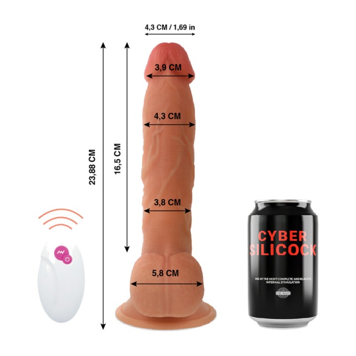 CYBER SILICOCK Realistic vibrator with remote control MR