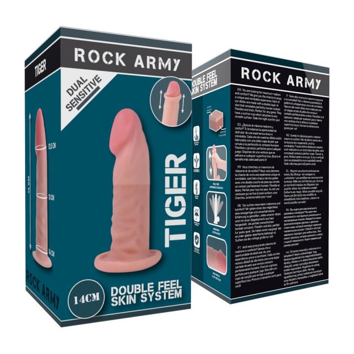 ROCKARMY Realistic double density dildo TIGER 14CM Ø4,46CM