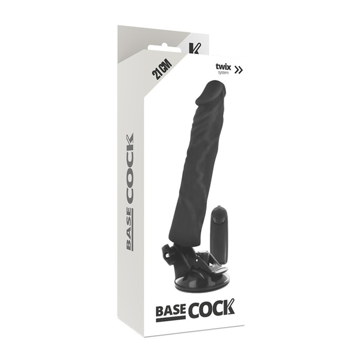 BASECOCK Realistic vibrator with black remote control 21CM