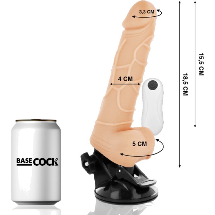 BASECOCK Realistic vibrator with remote control 18,5CM Ø4CM