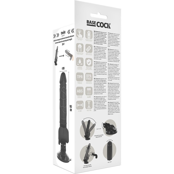 BASECOCK Vibromasseur réaliste avec télécommande 18,5CM Ø4CM