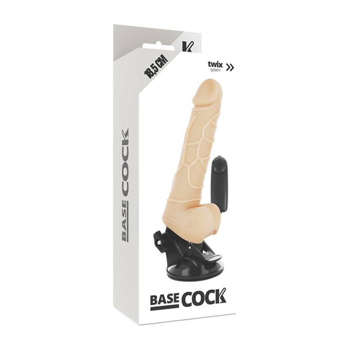 BASECOCK Realistic vibrator with remote control 18,5CM Ø4CM