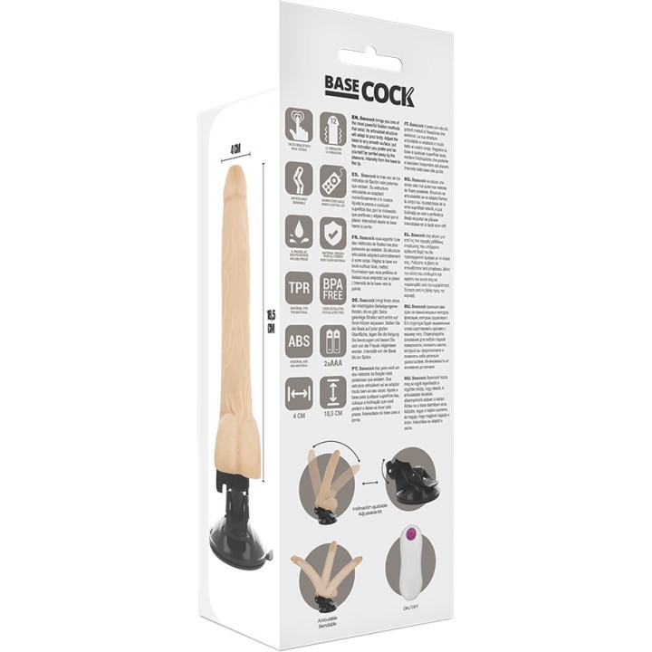 BASECOCK Vibromasseur réaliste articulé avec télécommande