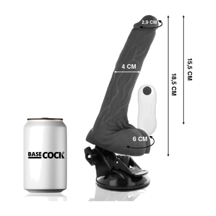 BASECOCK Vibratore realistico articolabile con telecomando