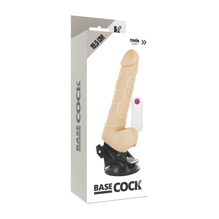 BASECOCK Realistic vibrator with testicles and remote