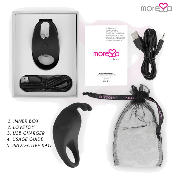 MORESSA Anillo vibrador para el pene de silicona recargable