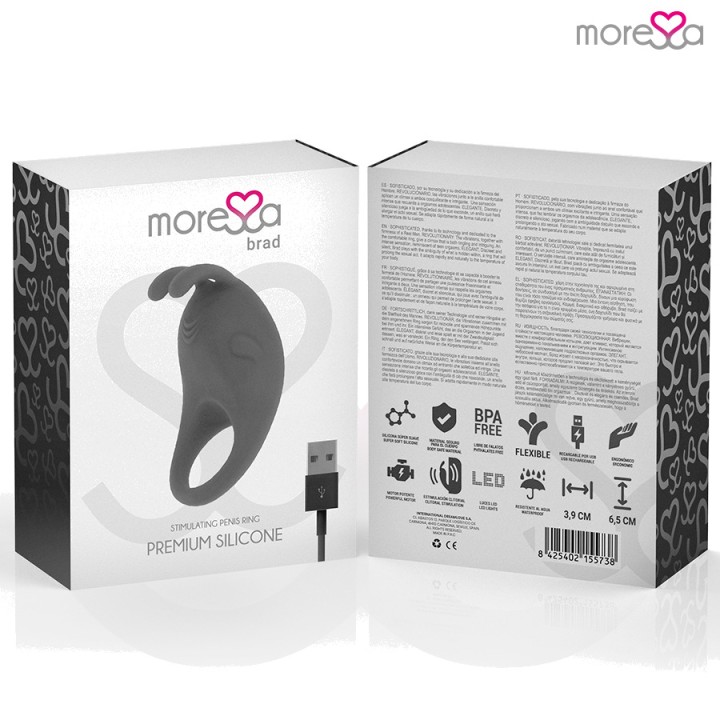 MORESSA Rechargeable silicone vibrating penis ring BRAD