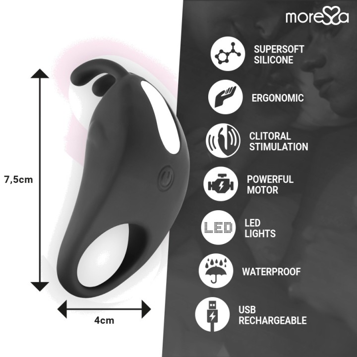 MORESSA Anello vibrante per il pene in silicone ricaricabile