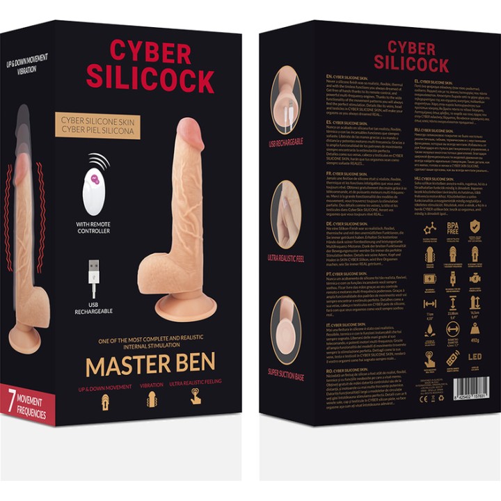 CYBER SILICOCK Vibratore realistico con telecomando MASTER