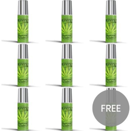 pack de vibradores líquidos intensificadores con cannabis vibrating-pleasure-extra-sativa 8+1 uds