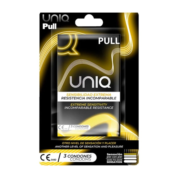 UNIQ Latex-free condoms with ribs PULL 3 UDS D-214089