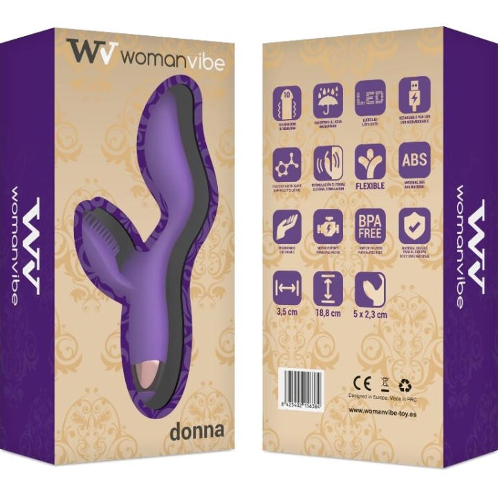 WOMANVIBE Rechargeable silicone vibrator DONNA D-213871