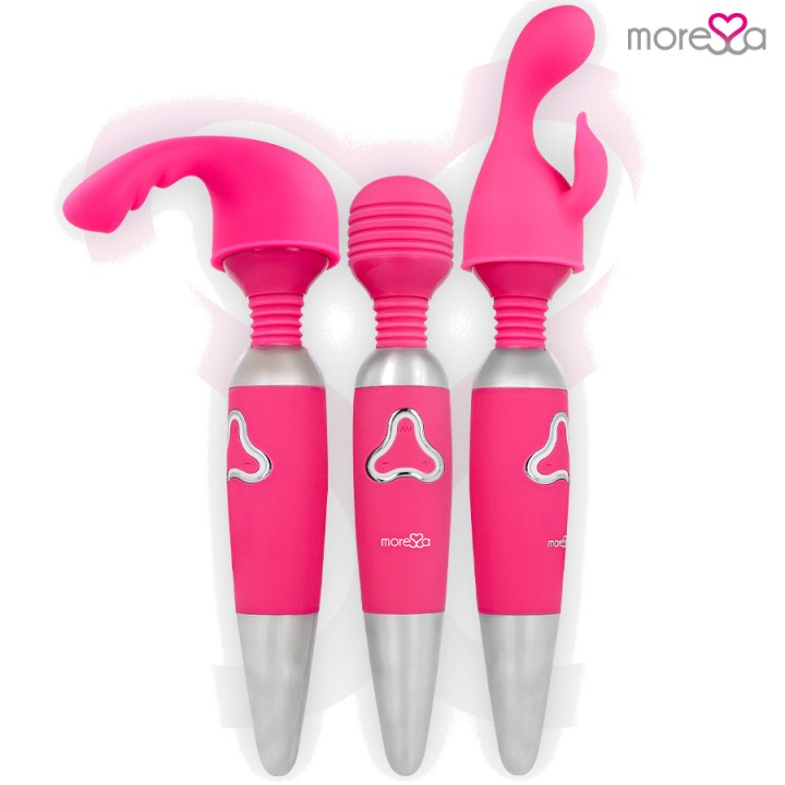 MORESSA Rechargeable wand massager with two heads